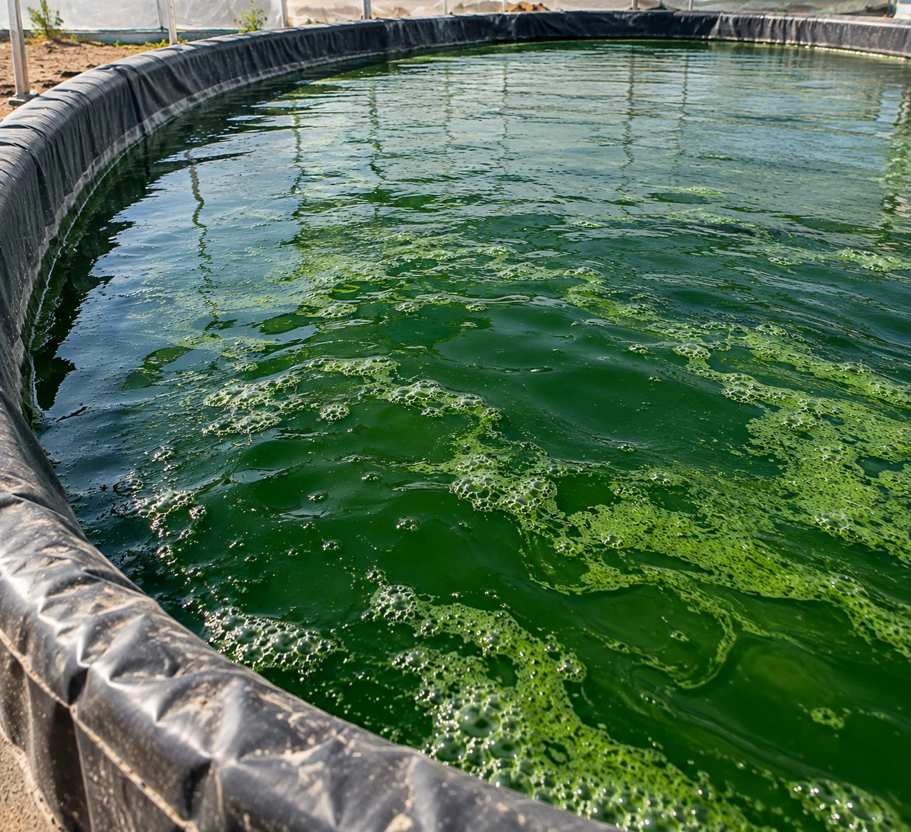 Cultivation ponds at the Grevialife training centre, Bhainsai