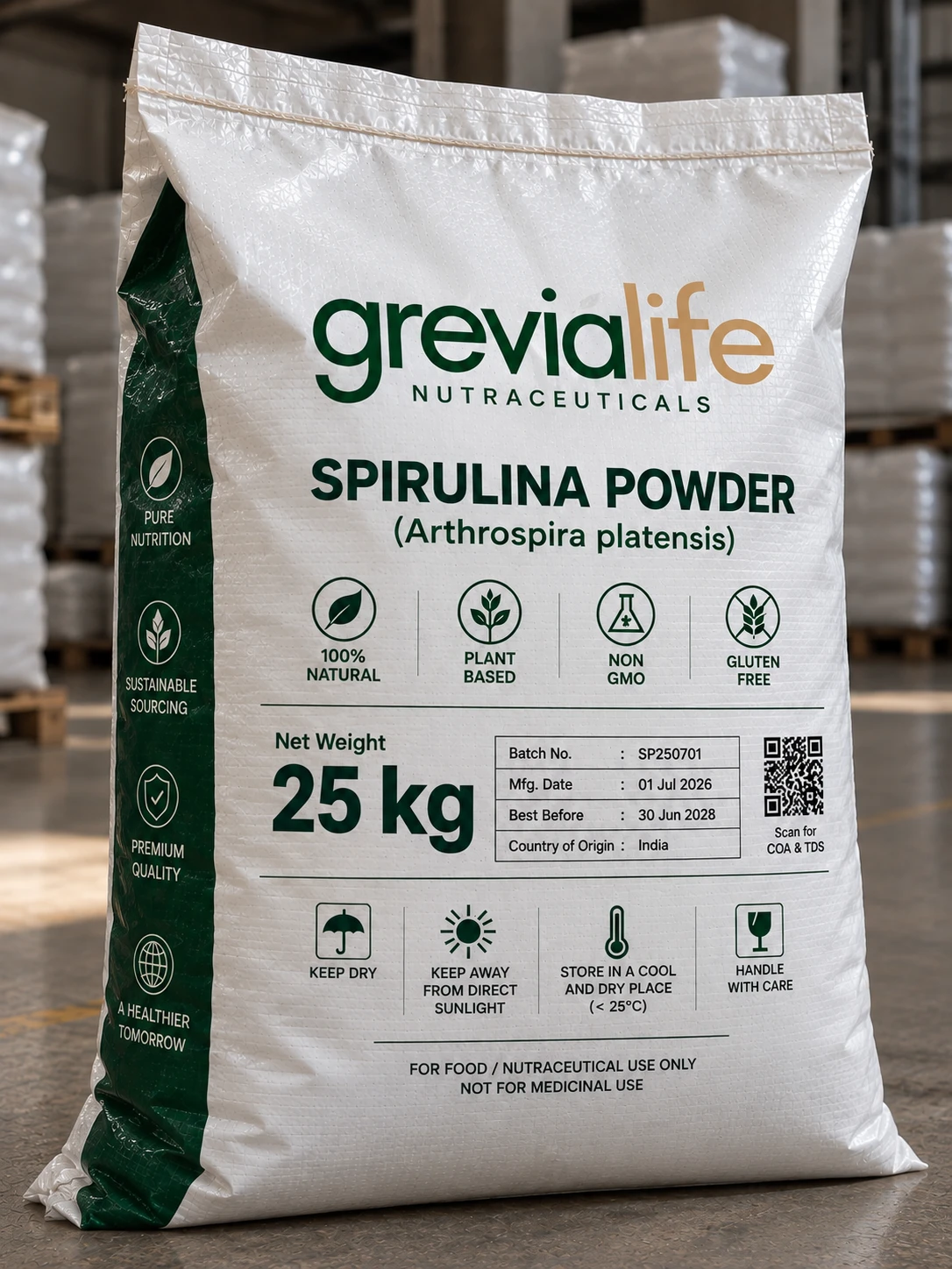 Finished, labelled Grevialife pack